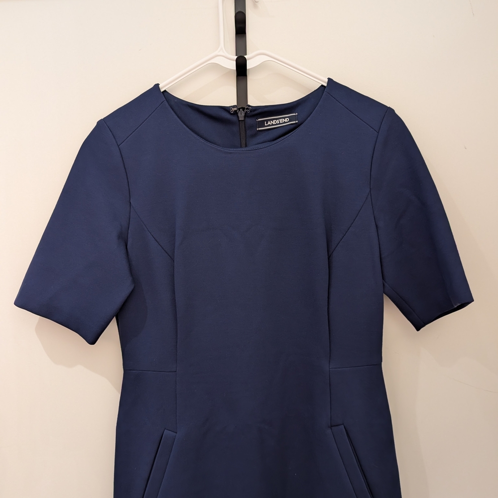 Lands' End Navy Short Sleeve  Dress
